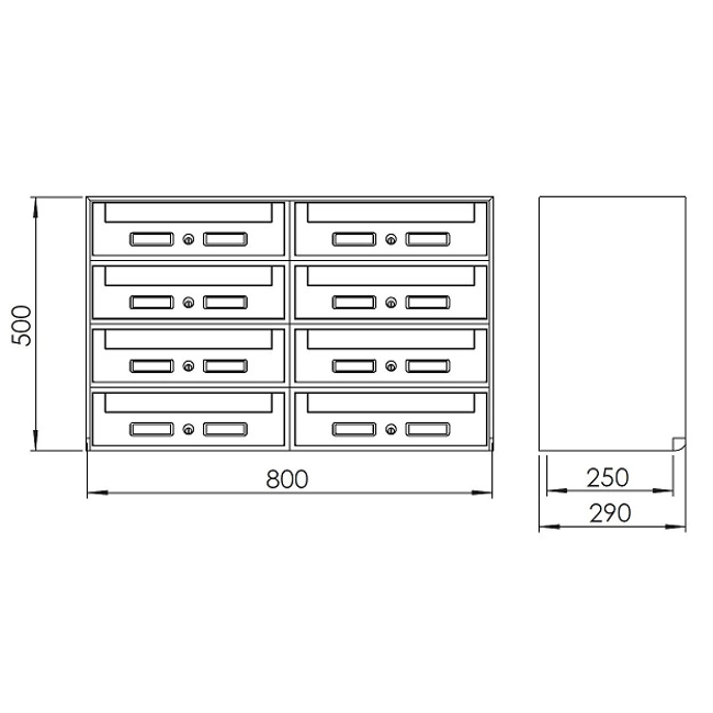 Vendita online Casellario postale alluminio silver da 3 a 15 cassette